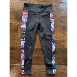 Rise by LuLaRoe Womens Black Geometric Side Panel Pockets Athletic Leggings M